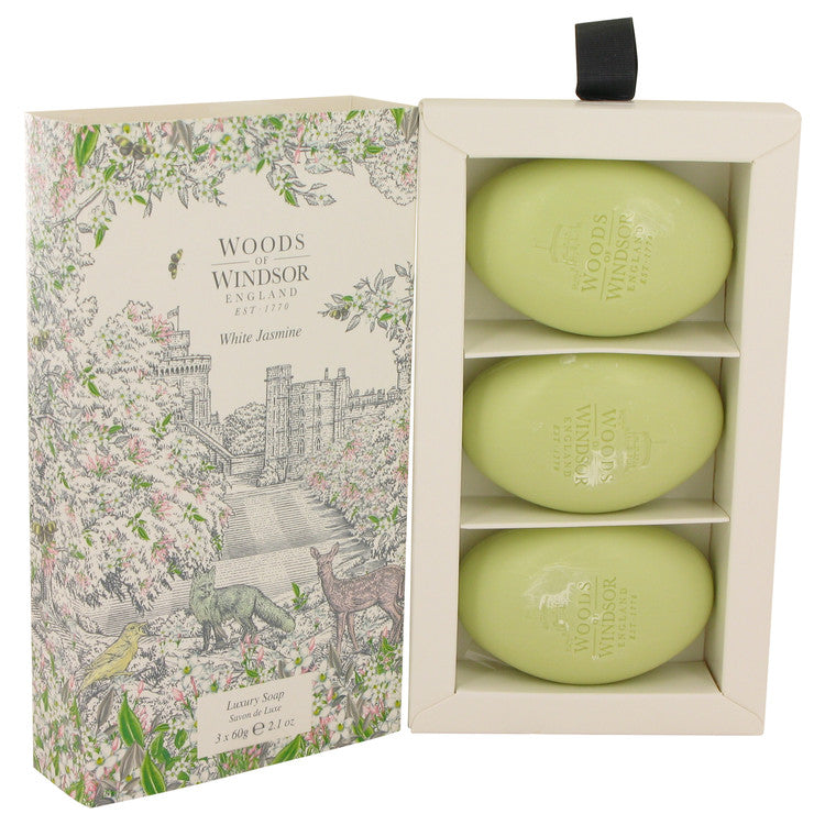 White Jasmine by Woods of Windsor Three 2.1 oz Luxury Soaps 2.1 oz for Women