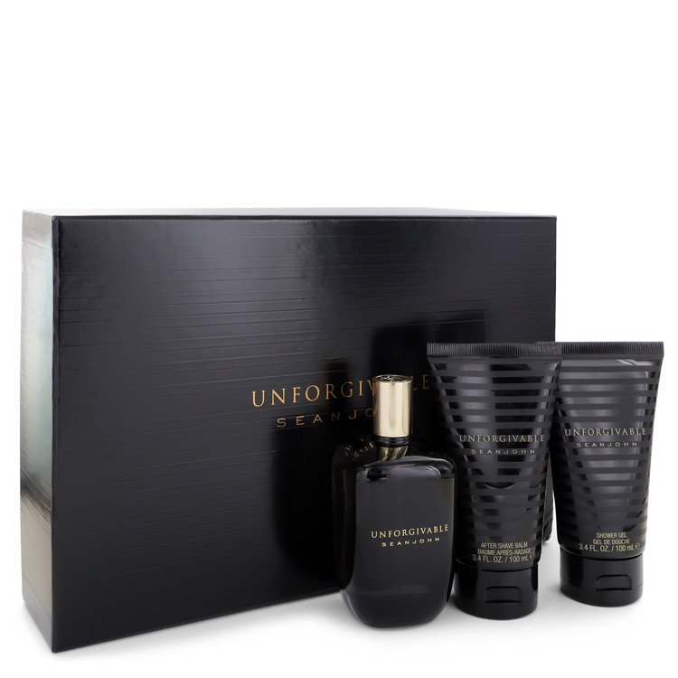 Unforgivable by Sean John Gift Set -- 4.2 oz Eau De Toilette Spray + 3.4 oz Shower Gel + 3.4 oz After Shave Balm for Men